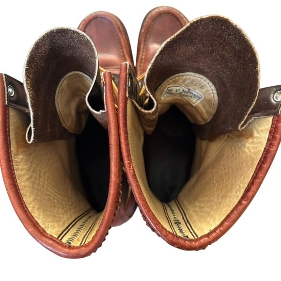 Vtg W.C. Russell Moccassin Bird shooter Boots Sz 9.5 D Two Tone Brown - Picture 6 of 11